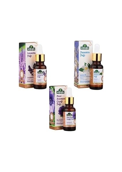 Lavata Yağı 20 ml + Mavi Aemo Yağı 20 ml + Yasemi Yağı 20 ml