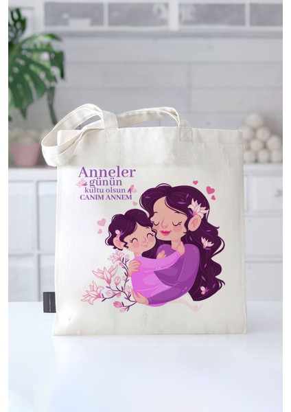 Beyaz Bez Çanta - En Güzel Anneye Hediye Seçeneği modelleri