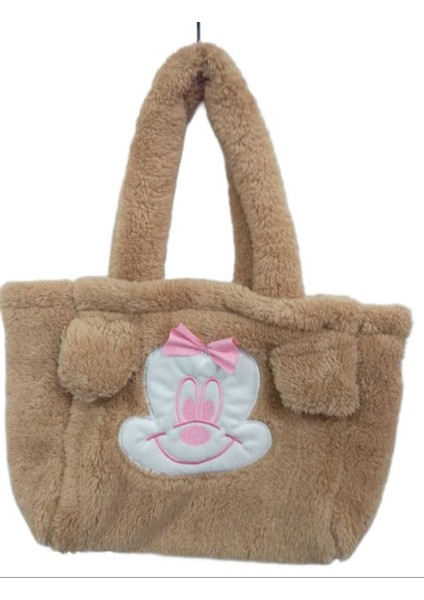 Mini Fare Peluş El Çantası, Siyah ve Kahverengi Seçenekler