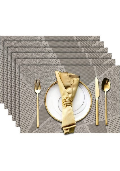 6 Adet Su Geçirmez Silinebilir Isıya Dalı Yemek Servis Altlığı (Yurt Dışından)