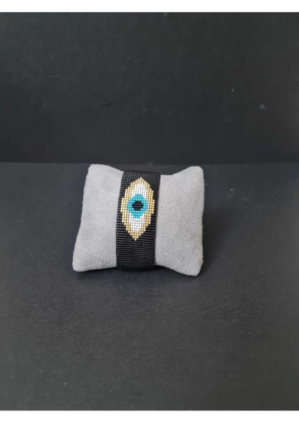 Şık Siyah ve Altın Miyuki Göz Bileklik, Zarif ve Modern Takı Tasarımı