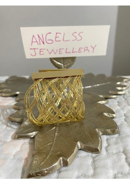 El Yapımı Altın Dokulu Örgü Bilezik, Ayarlanabilir ve Şık Tasarım fırsatları