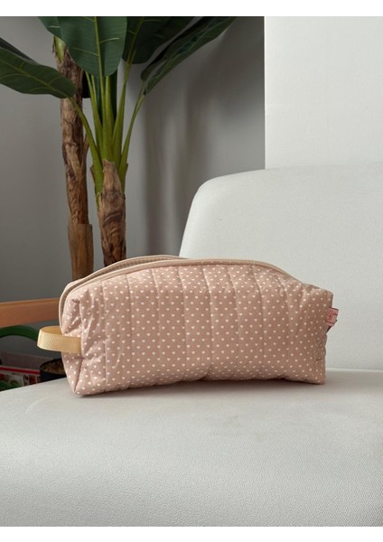 Kalp Desenli Bej Saç Şekillendirici Çantası 35x14x12 cm, Dyson Uyumlu XXL Makyaj ve Kozmetik Organizer, %100 Pamuklu, 30 Derecede Yıkanabilir, Seyahat ve Hediye İçin Ideal indirimleri