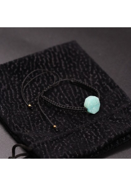 Yeşil Doğal Taş Bileklik, Altıgen Model, Makrome Örme, Ayarlanabilir Tasarım