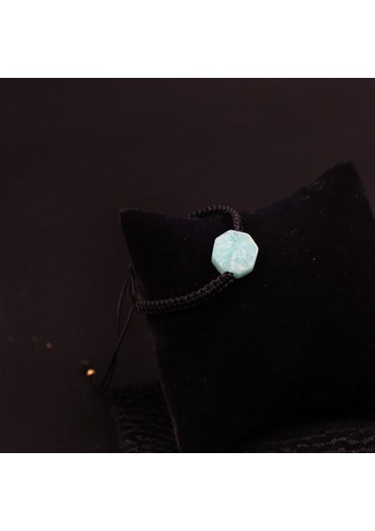 Yeşil Doğal Taş Bileklik, Altıgen Model, Makrome Örme, Ayarlanabilir Tasarım modelleri