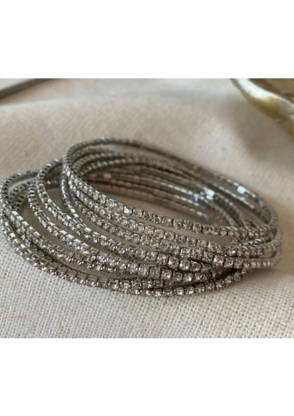 Kadın Gümüş Su Yolu Bileklik, Zirkon Taşlı, Şık ve Zarif Takı modelleri