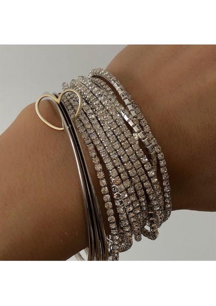 Kadın Gümüş Su Yolu Bileklik, Zirkon Taşlı, Şık ve Zarif Takı fırsatları