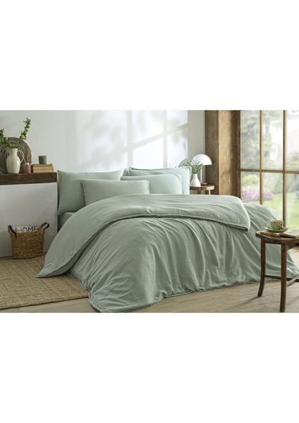 Sofia Çift Kişilik Lastikli Çarşaf Müslin Nevresim Takımı fırsatları