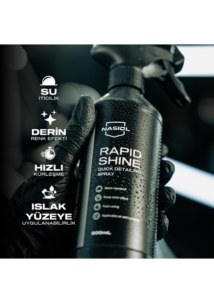 Rapidshine Araç Nano Detay Spreyi-Derin Renk Efekti-Showroom Parlaklığı-6 Ay Dayanım-500ml fırsatları