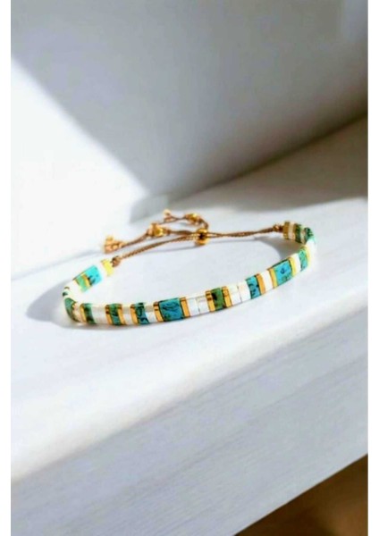 El Yapımı Turkuaz ve Doğal Taş Bileklik, Şık ve Minimal Tasarım