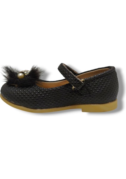 Bebek 3017-20 Baskı Deri Tüylü Kız Çocuk Babet modelleri