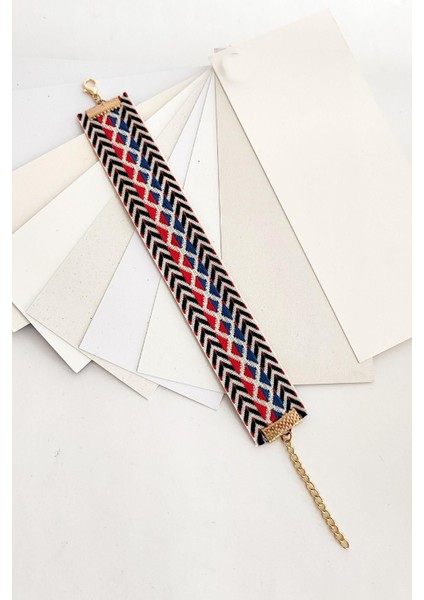 Beyaz Dokuma Kumaş Tribal Bileklik, Şık ve Doğal Tasarım. fiyatları