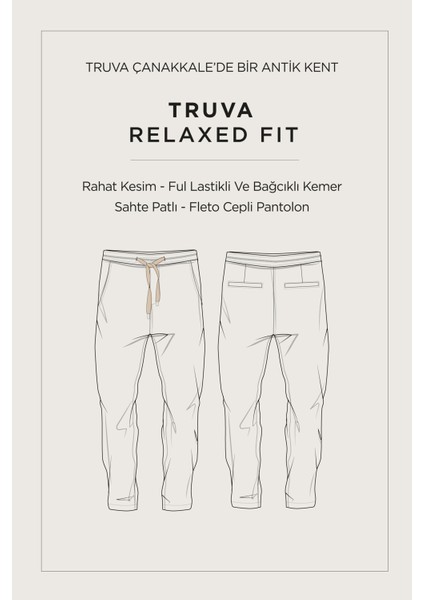 Erkek Bej Beli Lastikli Modal Rahat Kesim Truva Relaxed Fit Pantolon A41Y3031