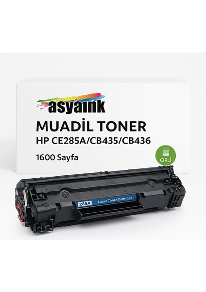 Hp M1217 CE285A/CB435/CB436 Muadil Toner Çipli 1600 Sayfa Asyaink