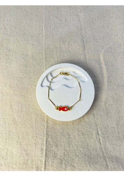 Canlı Turuncu Balık Motifli Şık Kadın Bilekliği