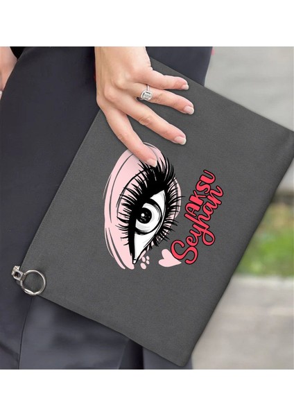 Kişiye Özel, Astarlı Antrasit Portföy Çanta, 30X21CM, Baskılı El Çantası, Organizer fiyatları