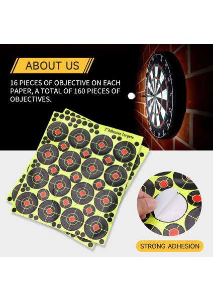 160 Adet 2 Inç Reaktif Sıçrama Parlayan Floresan Kağıt Hedef Avcılık Okçuluk Eğitimi Atış Aksesuarları (Yurt Dışından) fırsatları