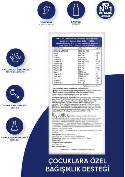 Wellkid Immune Liquid 150ML 3 Adet modelleri