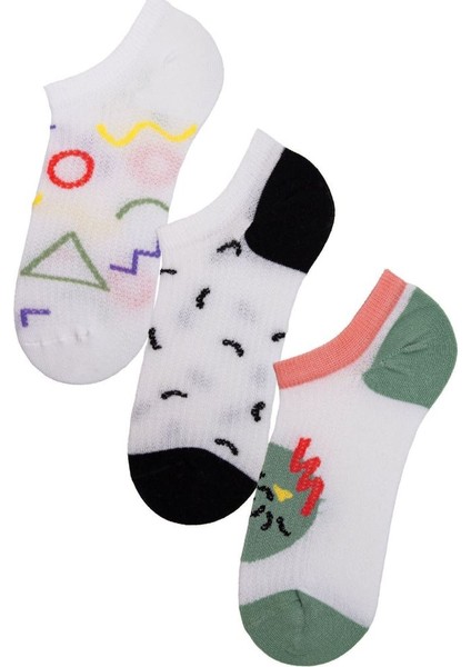 Kadın Grafik Desenli 3lü Sneaker Çorap ONL_02686 fırsatları
