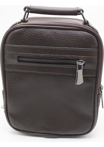 Şık Erkek Kahverengi Çok Gözlü El ve Omuz Çantası fırsatları