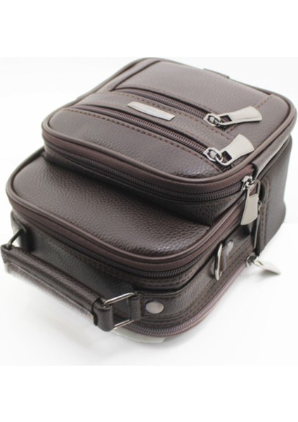 Şık Erkek Kahverengi Çok Gözlü El ve Omuz Çantası indirimleri