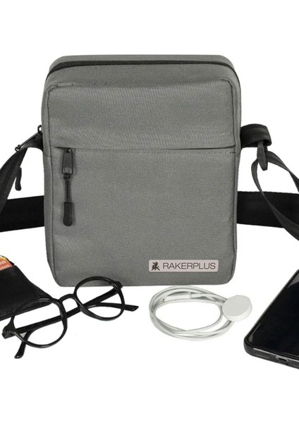 Gri 20X16X8 cm Unisex Omuz Çantası, Şık ve Kullanışlı Günlük Aksesuar