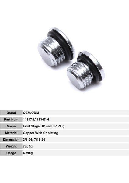 Tüplü Dalış 1. Aşama Regülatörü Lp Alçak Basınç Bağlantı Noktası Fişi Tüplü Dalış Yedek Parça (Yurt Dışından) modelleri