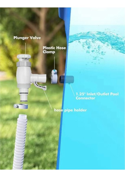 Havuz Hortumu Adaptörü Iki-Bir Arada Piston Vanası, Piston Vanası ve Boru Braketi Yüzme Havuzu Aksesuarları (Yurt Dışından) fiyatları