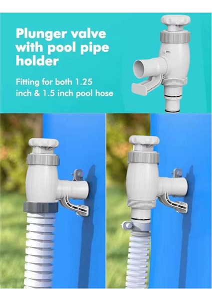Havuz Hortumu Adaptörü Iki-Bir Arada Piston Vanası, Piston Vanası ve Boru Braketi Yüzme Havuzu Aksesuarları (Yurt Dışından) indirimleri