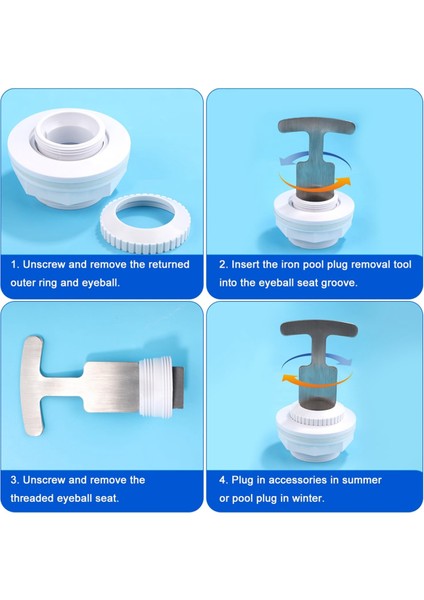 Havuz Tıkacı Çıkarma Aleti, Hydrostream Geri Dönüş Jet Bağlantısı Için Metal Havuz Göz Küresi Yuvası Çıkarma Aleti Havuz Aleti 1 Adet (Yurt Dışından) indirimleri