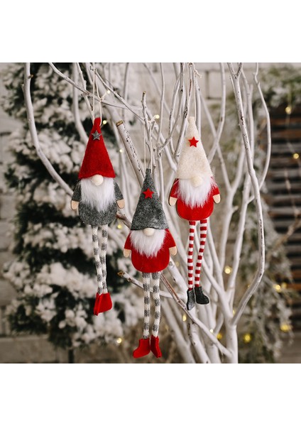 3 Paket Noel Yüzü Olmayan Uzun Bacak Gnome Santa Noel Ağacı Asılı Damla Süs Bebek Süslemeleri Ev Kolye Hediyeler Için (Yurt Dışından) indirimleri