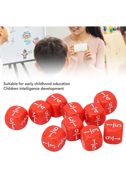 Öğretim Zar Seti, 20 Adet Kesir Zar Sınıfı Seti Akrilik, 6 Taraflı Matematik Kesir Zar, Kırmızı (Yurt Dışından) indirimleri