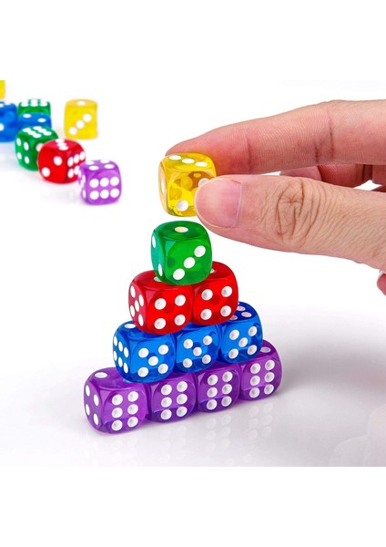 50 Paket 14 mm Yarı Saydam ve Katı 6 Taraflı Oyun Zar Masa Oyunları, Aktivite, Casino Teması, Matematik Öğretimi (Yurt Dışından) fiyatları