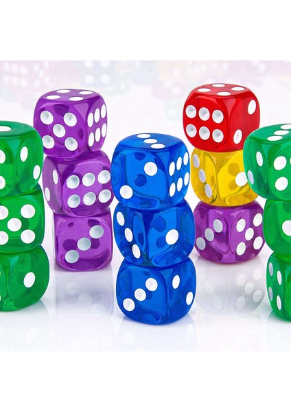 50 Paket 14 mm Yarı Saydam ve Katı 6 Taraflı Oyun Zar Masa Oyunları, Aktivite, Casino Teması, Matematik Öğretimi (Yurt Dışından) fırsatları