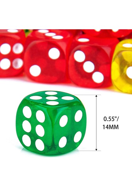 50 Paket 14 mm Yarı Saydam ve Katı 6 Taraflı Oyun Zar Masa Oyunları, Aktivite, Casino Teması, Matematik Öğretimi (Yurt Dışından) indirimleri