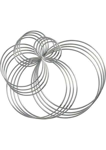 20 Parça Metal Dream Catcher Yüzükler Çemberler Çelik El Sanatları Gümüş Yüzükler El Sanatları, Makrome ve 5 Boyutta Diğer Dıy Projeleri Için (Yurt Dışından)