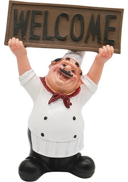 Yaratıcı Ev Hediye Şef Dekorasyon Şef Eller Yukarı Hoş Geldin Yazısı "hoşgeldiniz" Küçük Şef El Sanatları Ev Dekor Kahve Dükkanı (Yurt Dışından)