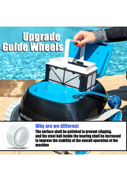 2 Kasnak Dişlisi ile 4 Paket Kılavuz Tekerleği Yükseltme, Parça Numarası 3884997-R6, Dolphin, Nautilus cc Plus Premier Için Yedek (Yurt Dışından) fırsatları