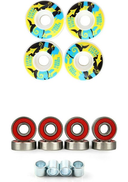 Adet 52MMX32MM Kaykay Tekerlekleri Pu Kaykay Parçaları Tekerlekler 99A Yüksek Yoğunluklu (Yurt Dışından)