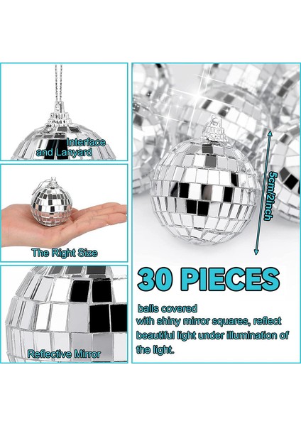 30 Adet Disko Ayna Topları 2 Inç Yansıtıcı Ayna Topu Asılı Top Noel Ağacı Partisi Ev Dekorasyonu Için (Yurt Dışından) fiyatları