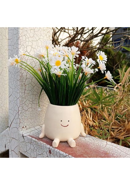 Gülümseme Yüz Saksısı Iç Mekan Dış Mekan Bitkileri Için Komik Saksı Sevimli Baş Saksıları Dekoratif Benzersiz Yüz Saksısı A (Yurt Dışından) fırsatları