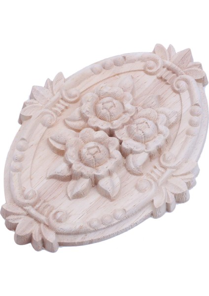 Retro Ahşap Süs Aplike Dolap Kapı Mobilya Dekorasyonu Için Oyma Süsleme (13X9 Cm) (Yurt Dışından)