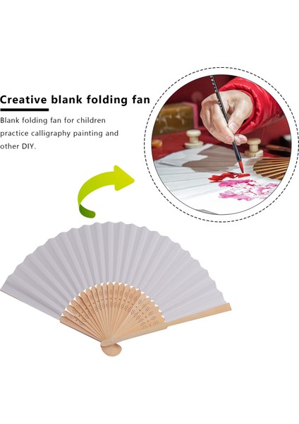 50 Adet/grup Beyaz Katlanır Zarif Kağıt El Yelpazesi Düğün Parti Iyilik 21 cm (Beyaz) (Yurt Dışından) fırsatları