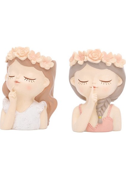 Sevimli Sukulent Saksı Drenaj Deliği Kız Yüz Saksısı Büyük Reçine Bayan Baş Saksı Uzun Çiçek Vazoları (Yurt Dışından) modelleri