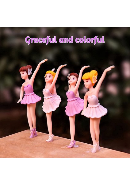 Adet Minyatür Bale Kız Figürü Masaüstü Koleksiyonu Kek Dekorasyon, Balerin Kız Kek Topper Saksı Dekorasyon (Yurt Dışından) modelleri