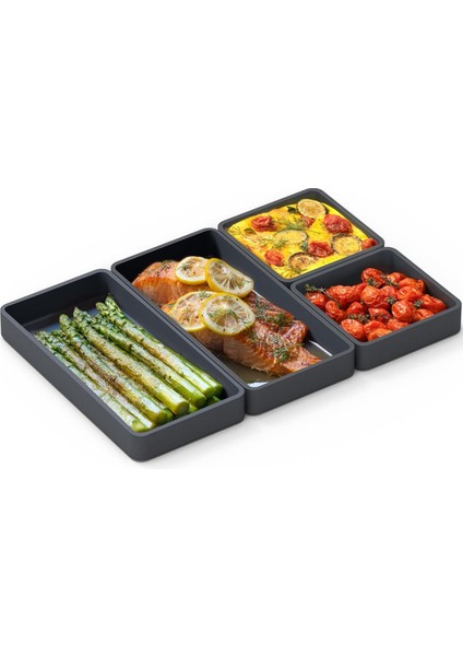 Kolay Pişirme ve Yemek Hazırlığı Için Sac Tepsi Bölücüler - Fırın, Mikrodalga, Bulaşık Makinesi, Buzdolabı Dostu Yapışmaz Silikon Tepsiler (Yurt Dışından) fiyatları