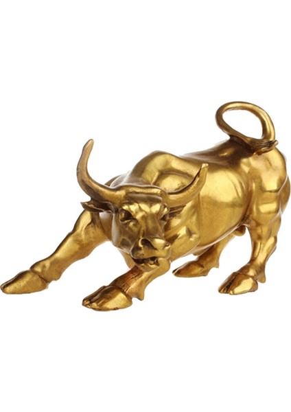 Feng Shui Servet Pirinç Boğa Heykeli, Heykel Ev Dekorasyon Altın Bakır Boğa Kariyerde Iyi Şansları Temsil Ediyor (Yurt Dışından)