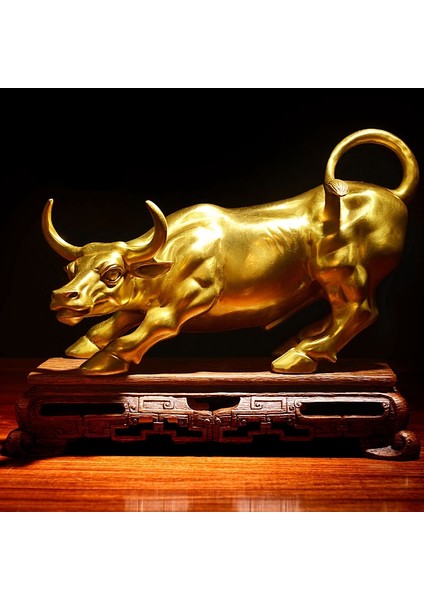 Feng Shui Servet Pirinç Boğa Heykeli, Heykel Ev Dekorasyon Altın Bakır Boğa Kariyerde Iyi Şansları Temsil Ediyor (Yurt Dışından) fiyatları
