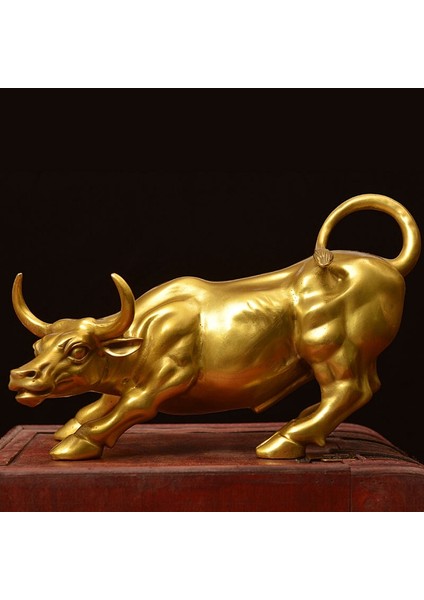 Feng Shui Servet Pirinç Boğa Heykeli, Heykel Ev Dekorasyon Altın Bakır Boğa Kariyerde Iyi Şansları Temsil Ediyor (Yurt Dışından) modelleri