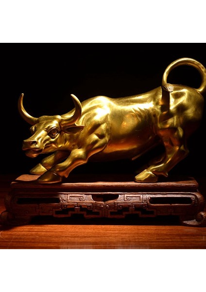 Feng Shui Servet Pirinç Boğa Heykeli, Heykel Ev Dekorasyon Altın Bakır Boğa Kariyerde Iyi Şansları Temsil Ediyor (Yurt Dışından) fırsatları